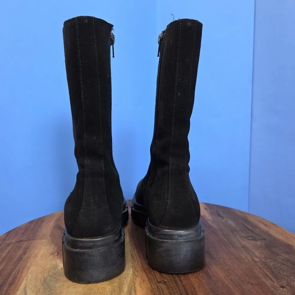 FREE PEOPLE Brooks Chelsea Boots Women's 9 (EU39) Black Suede Lug Sole